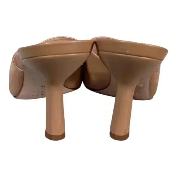 Porte & Paire Sandals Heels Tan Leather Toe Ring Women's 39/US 8 - 8.5 - Picture 5 of 10